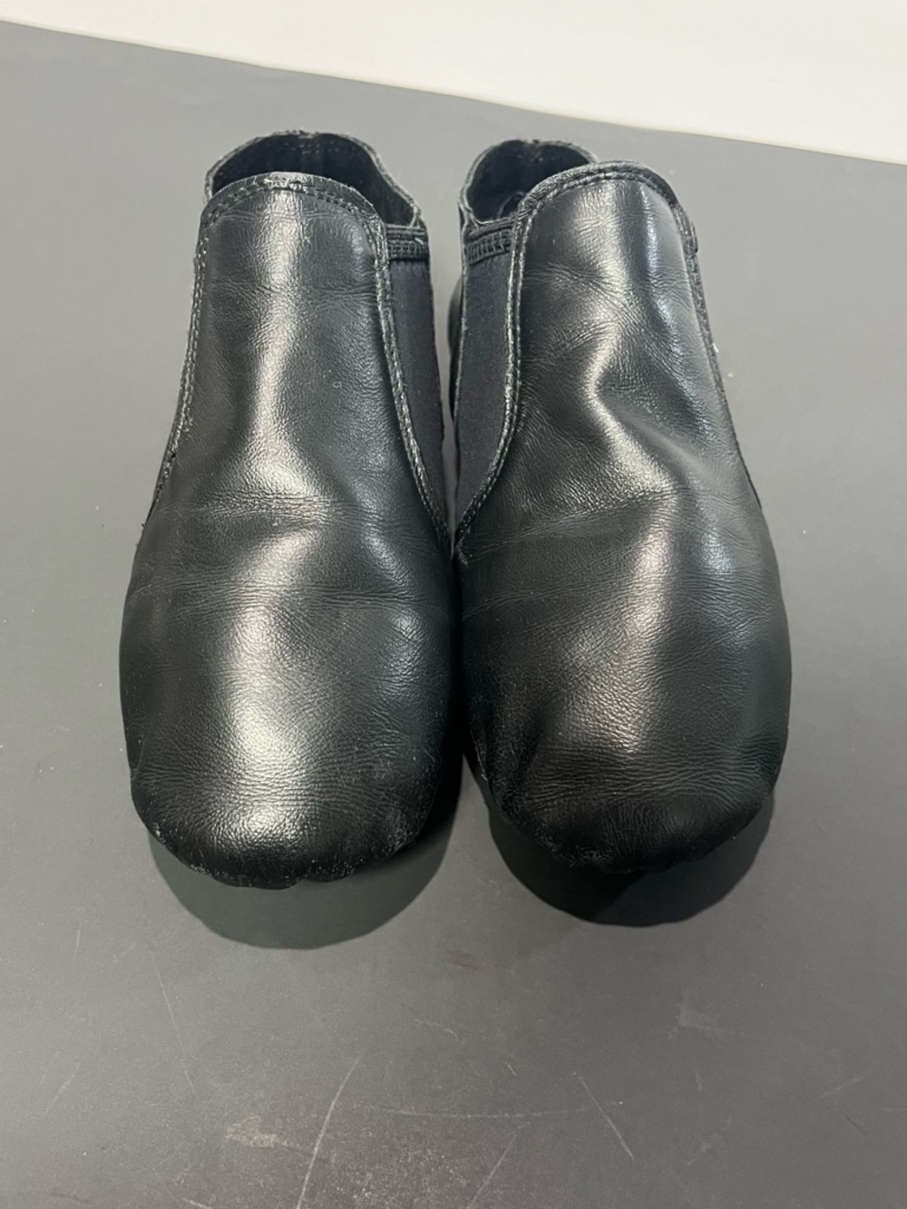 Revolution Dancewear Black Leather Stretch Elastic Little Girls Jazz Dance Shoes